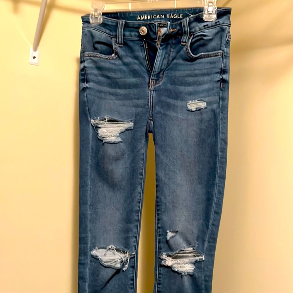 AE medium blue wash jeggings